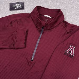 Swannies Golf 1/4 Zip Pullover Mens Medium Burgundy Performance Stretch Ribbed